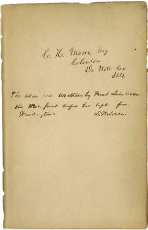 Lincoln's handwriting found on book about race