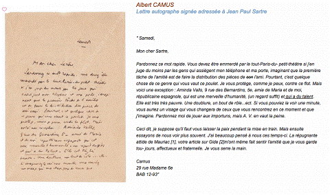 Опубликовано последнее письмо из переписки Камю с Сартром
