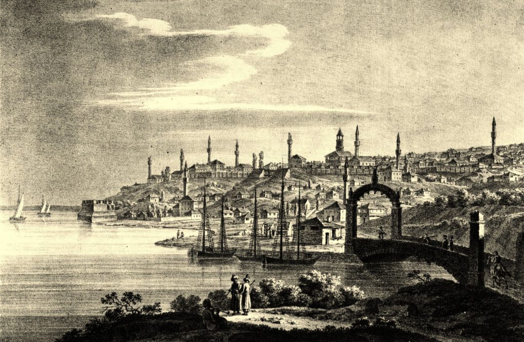 Вид на Русе (Рущук) с минаретами. 1824 г.