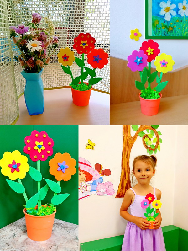 Creative lesson "Flowers in a pot"