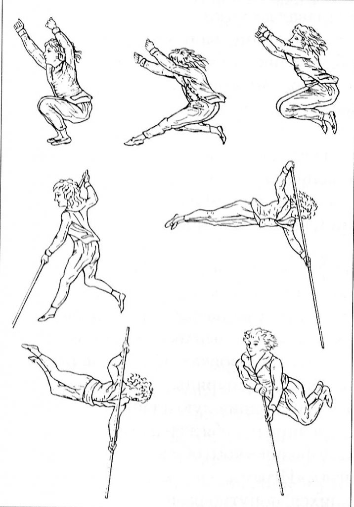 Упражнения в прыжках (иллюстрация к книге Гутс-Мутса «Гимнастика для молодежи»). Источник: учебник «Всеобщая история физической культуры и спорта»